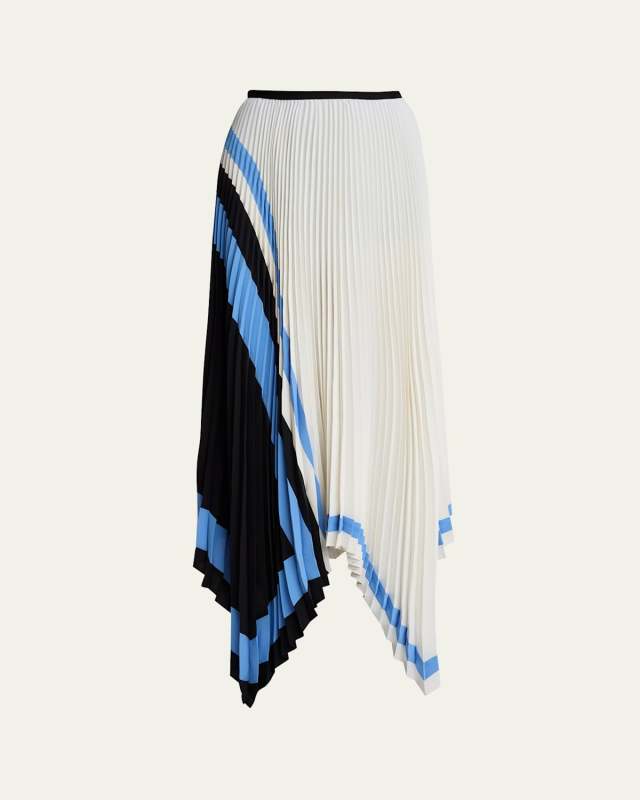 Emilia Pleated Handkerchief Midi Skirt